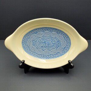 Longaberger American Craft Cornflower Oval Baker Quilted Rabbit Casserole Dish